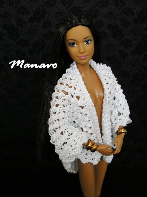 Bílý krajkový pléd pro Barbie — foto 1