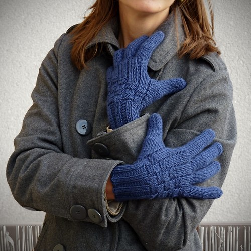 Rukavice Merino modrošedé — foto 1