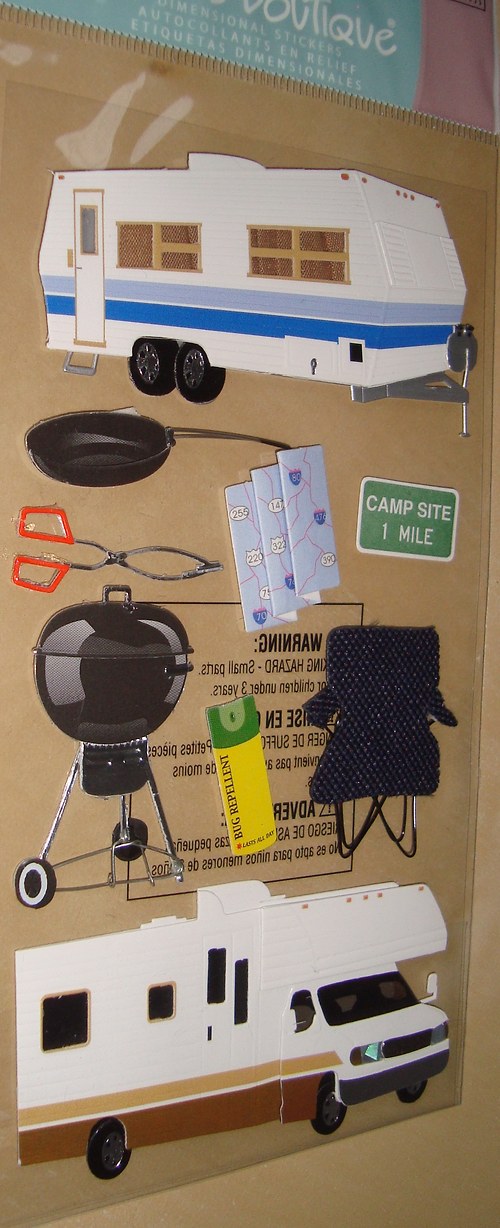Kemping 3D nálepky samolepky scrapbooking — foto 1