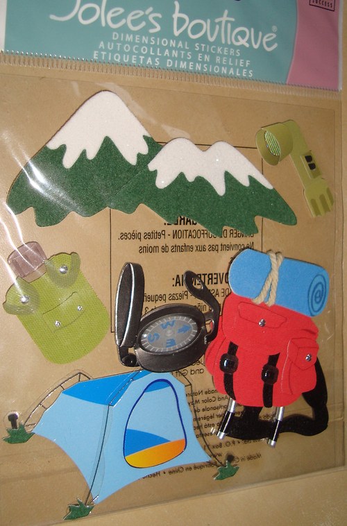 Camping 3D samolepky nálepky scrapbooking — foto 1