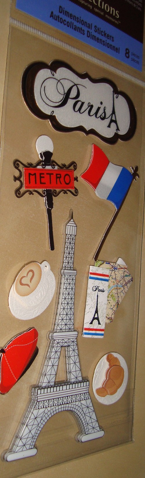Paris 3D samolepky nálepky scrapbook — foto 1