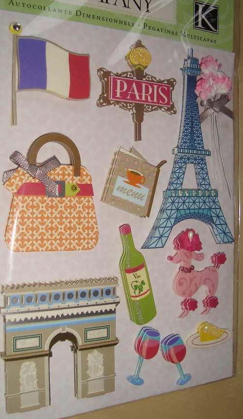 Paris 3D samolepky nálepky scrapbook — foto 1
