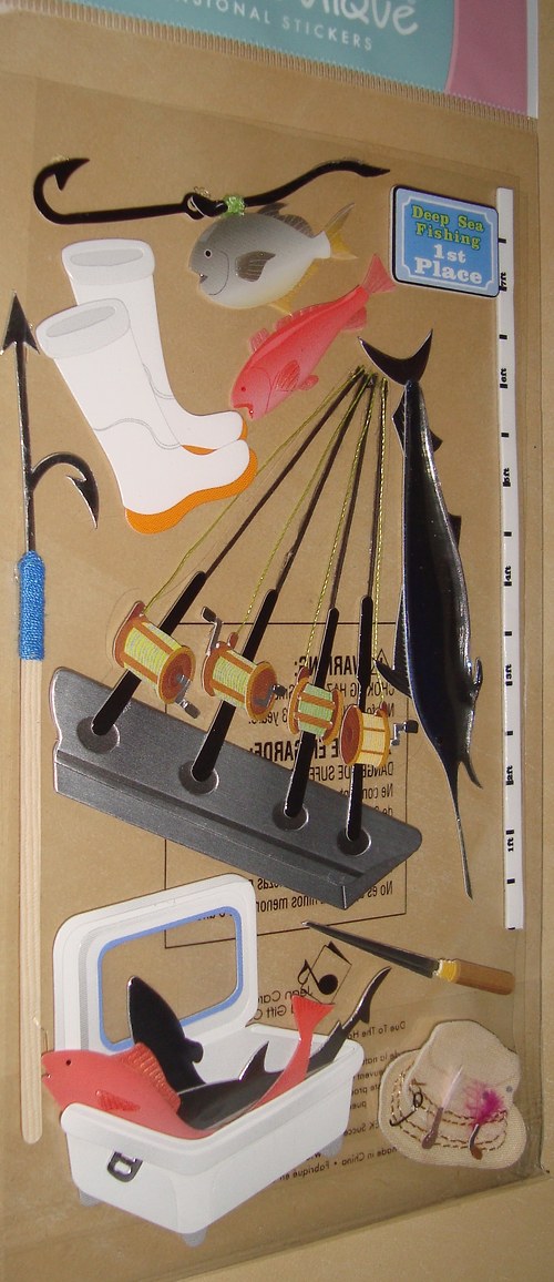Rybaření 3D samolepky scrapbook — foto 1