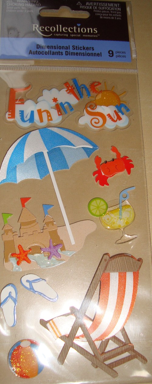 Na pláži 3D samolepky scrapbooking — foto 1