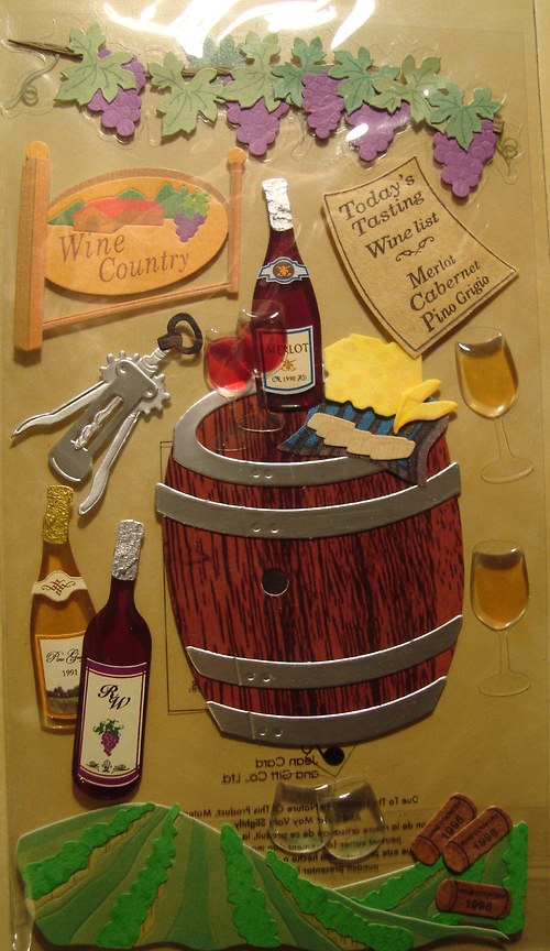 Víno 3D samolepky scrapbook — foto 1