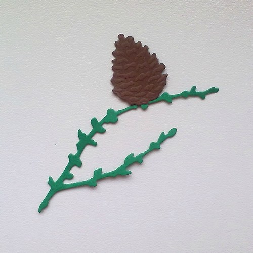 Výsek - Modřínová větvička se šiškou