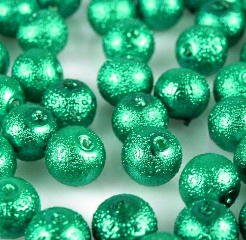 Voskované perly koule Ø12mm vroubkované 4ks-Smarag