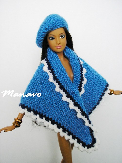 SLEVA 50% Modrý pléd s baretem pro Barbie — foto 1