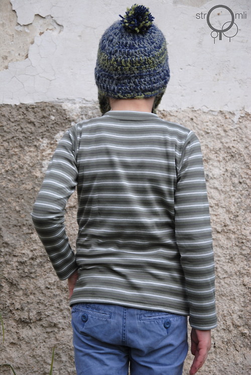 Khaki pruhované 6-8 roky — foto 1