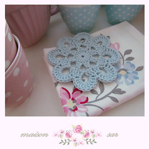 Háčkovaná prostírka - LIGHT ICE BLUE — foto 1
