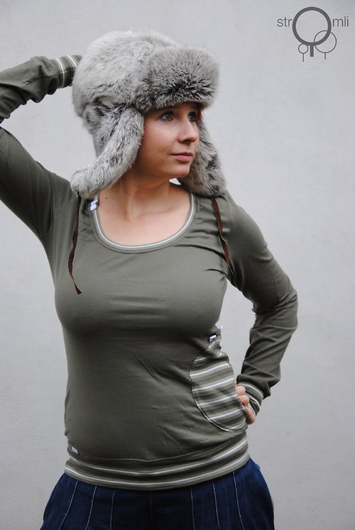 Khaki s aplikací, vel.M SLEVA — foto 1