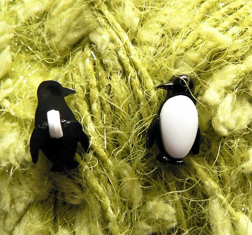 Knoflíky tučňáci - 2 ks — foto 1