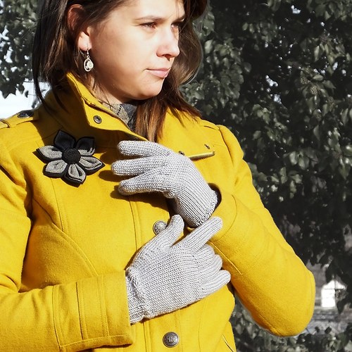 Rukavice Merino světle šedé — foto 1
