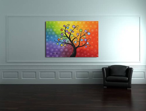 Energetický obraz Strom Aura, Olej 100x70cm — foto 1