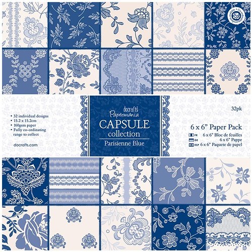 Sada papírů 15x15cm Capsule - Parisienne Blue — foto 1