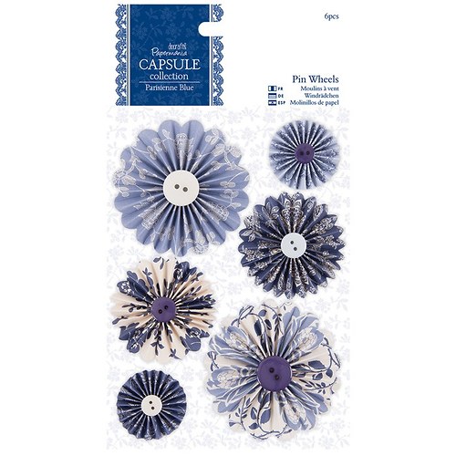 Rozety (6ks) - Capsule - Parisienne Blue — foto 1