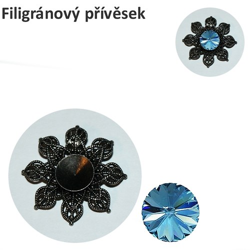 Přívěsek + rivoli Aqua — foto 1