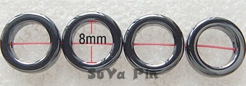 Korálky Hematit kroužky 12mm ;12 ks — foto 1