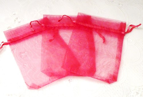 Dárkové pytlíčky 8x12mm NEON.RŮŽOVÁ-3ks