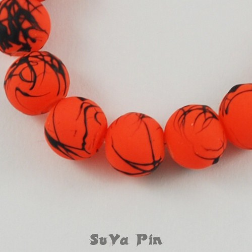Korálky oranžové 8mm; 40 ks