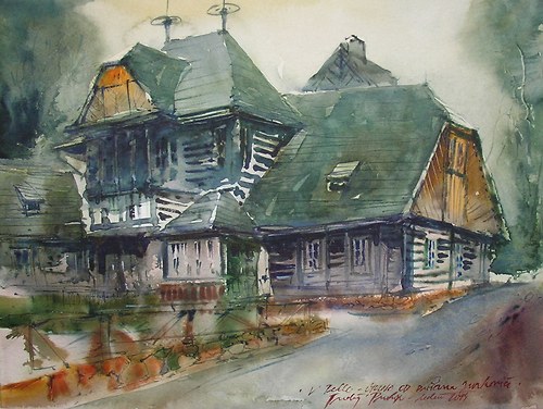 Útulna v Pekle,originální akvarel — foto 1
