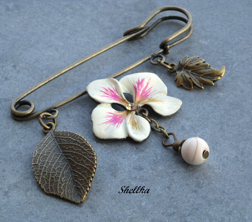 Brož/ ozdobný špendlík,,ORCHIDEJ,, — foto 1