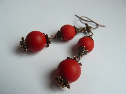Červené náušnice — foto 1