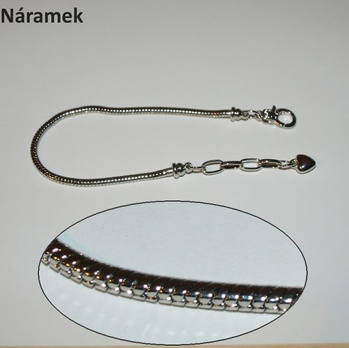 Náramek platina, 18 cm — foto 1