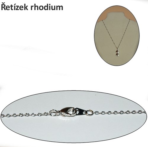 Řetízek, 42 cm, Rhodium — foto 1
