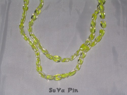 Korálky duhovky kvádr žlutý 10x6mm; 19 ks