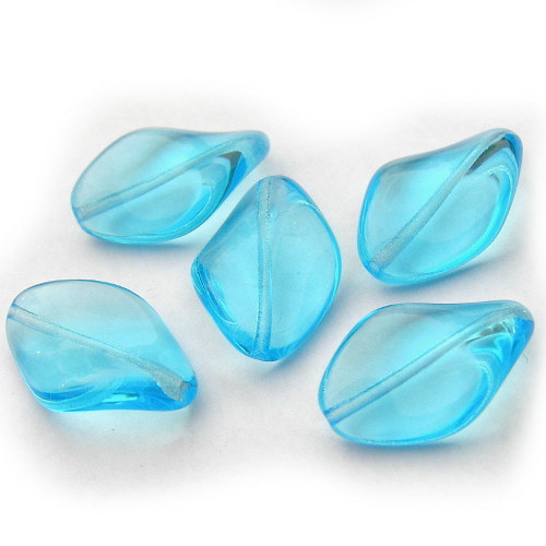 19x13 mm Korálky vrtule světle modrá - akvamarín — foto 1