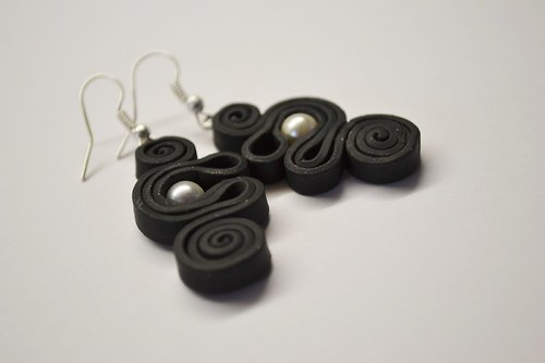 Black and pearl - náušnice — foto 1