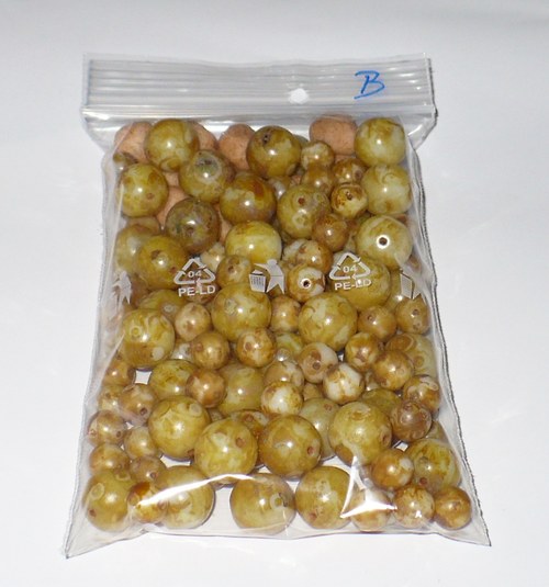 150g Směs korálků žluto hnědé barvy