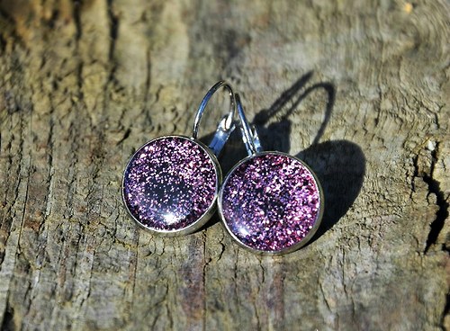 Náušnice Violet Shine (visací) — foto 1