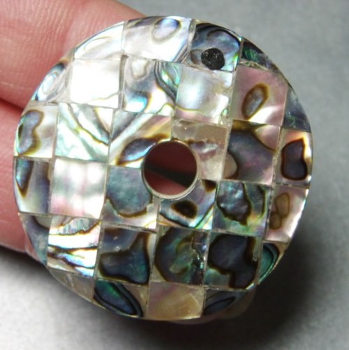 Paua mušle - donut - průměr 3,5 cm - D231 — foto 1