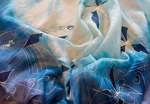 La Fleur - hedvábná šála 45x140cm — foto 1