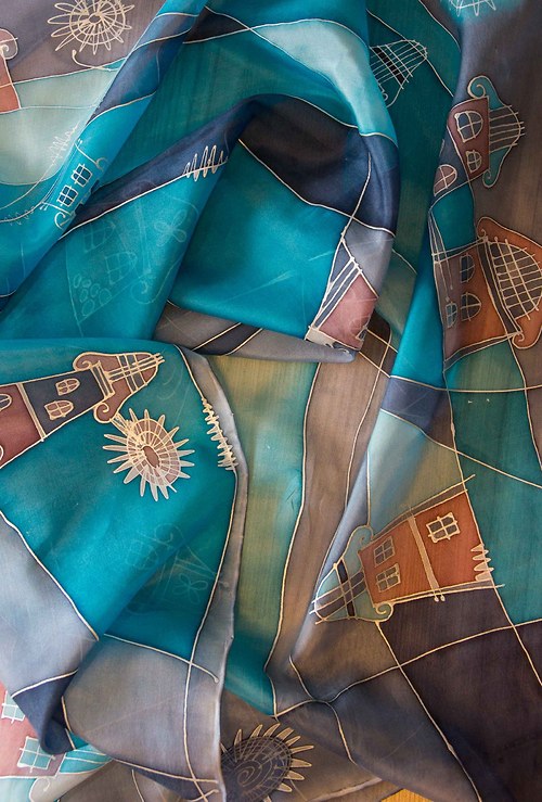 La Maisone Bleue - hedvábná šála 45x140cm — foto 1