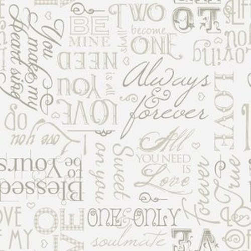 Látka Paisley Romance šedé texty — foto 1