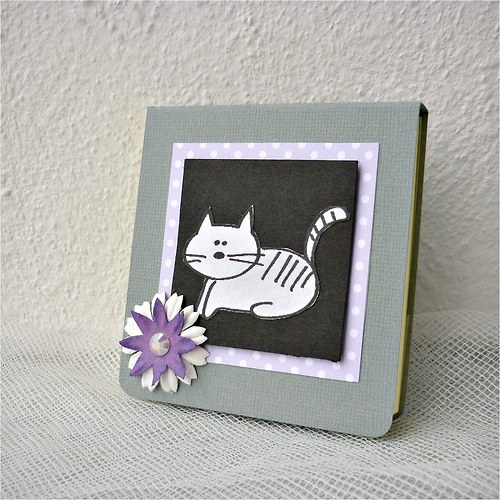 Post-it bloček: šedé kotě REZERVACE — foto 1