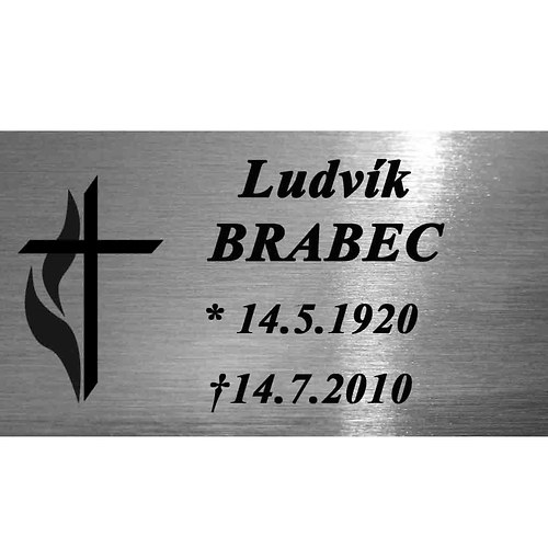 Smuteční cedulka stříbrná (1) 9x5cm