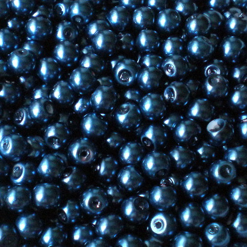4 mm voskové perle tmavě modré 100 ks