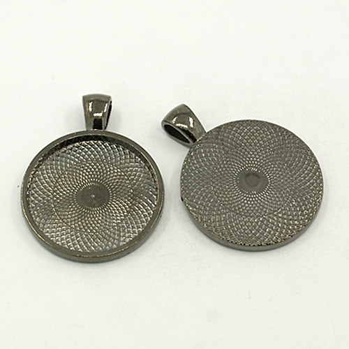 Přívěsek kruh masiv/ gunmetal/ 36x28mm/ 1ks
