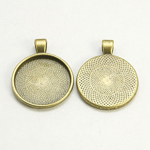 Přívěsek kruh masiv/ ant.bronz/ 36x28mm/ 1ks