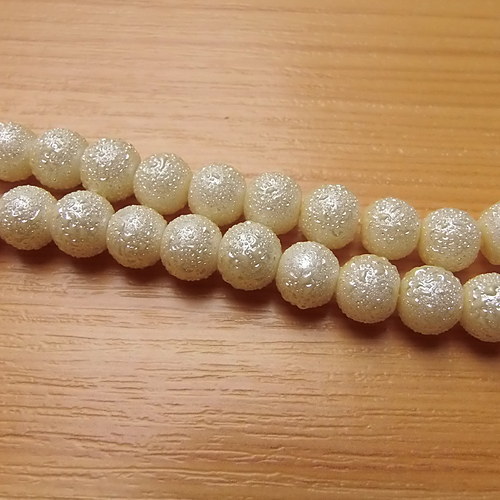 Voskované perly - vroubkované - 6mm — foto 1