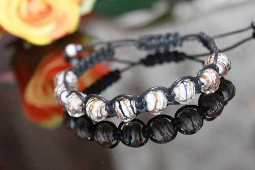 Spirály.. Náramek shamballa/makramé — foto 1