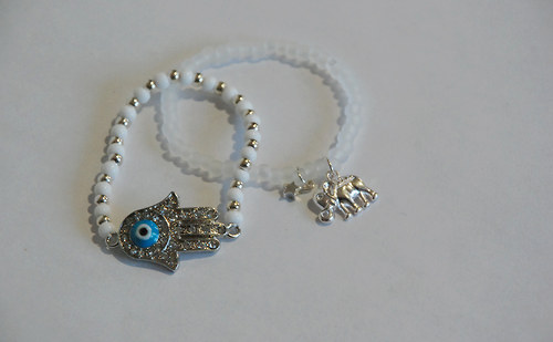 Hamsa stříbrný set náramků — foto 1