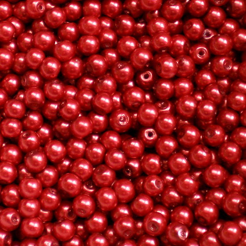 4 mm voskové perle červené rez 100 ks