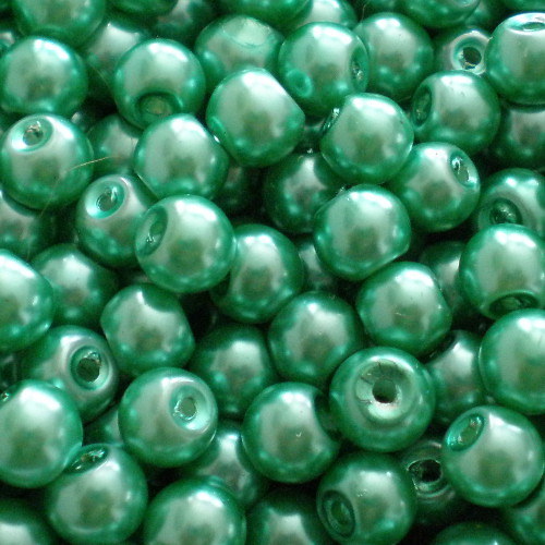 6 mm voskové perle zelené pastelové 45 ks