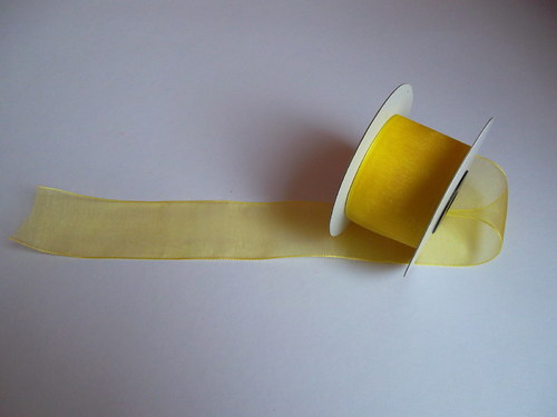 Stuha z organzy - 3m (jasně žlutá)