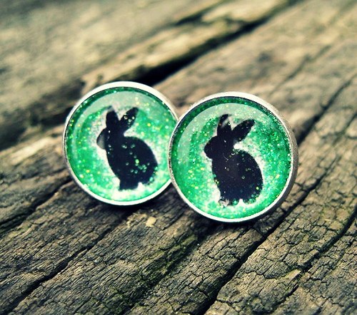 Náušnice Rabbit & Grass — foto 1